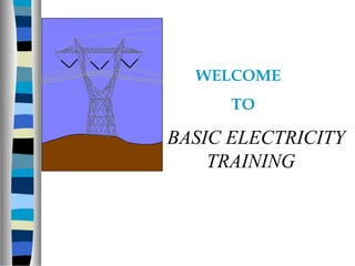 WELCOME
TO
BASIC ELECTRICITY
TRAINING
 