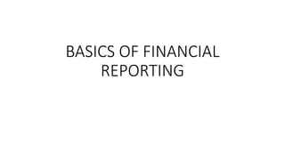 BASICS OF FINANCIAL
REPORTING
 