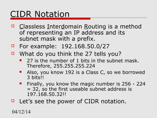 Basic of ip subnet and addressing | PPT