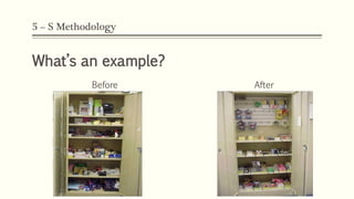 5 – S Methodology
What’s an example?
Before After
 