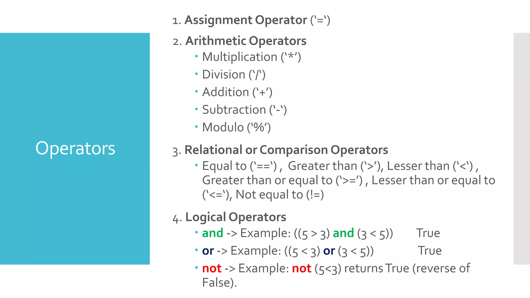 Basic of Python- Hands on Session | PPT
