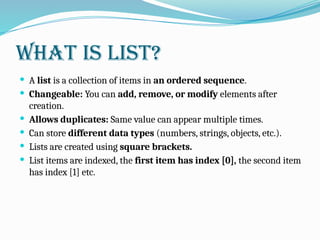 BASIC OF PYTHON COLLECTION and benefits.pptx