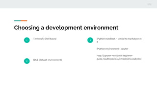 Basic of python for data analysis | PPTX