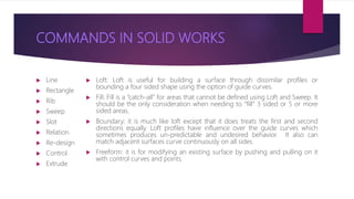 Solidworks Span Command Basic of solidworks1 | PPTX