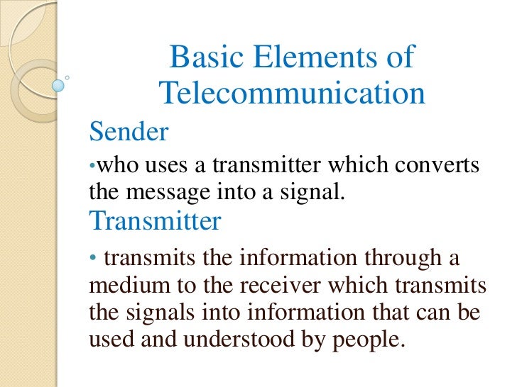 Basic of telecommunication presentation