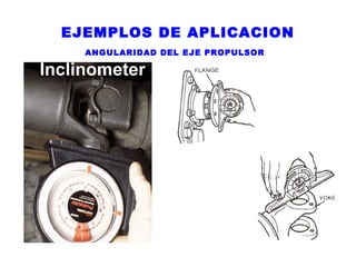 EJEMPLOS DE APLICACION
ANGULARIDAD DEL EJE PROPULSOR

 