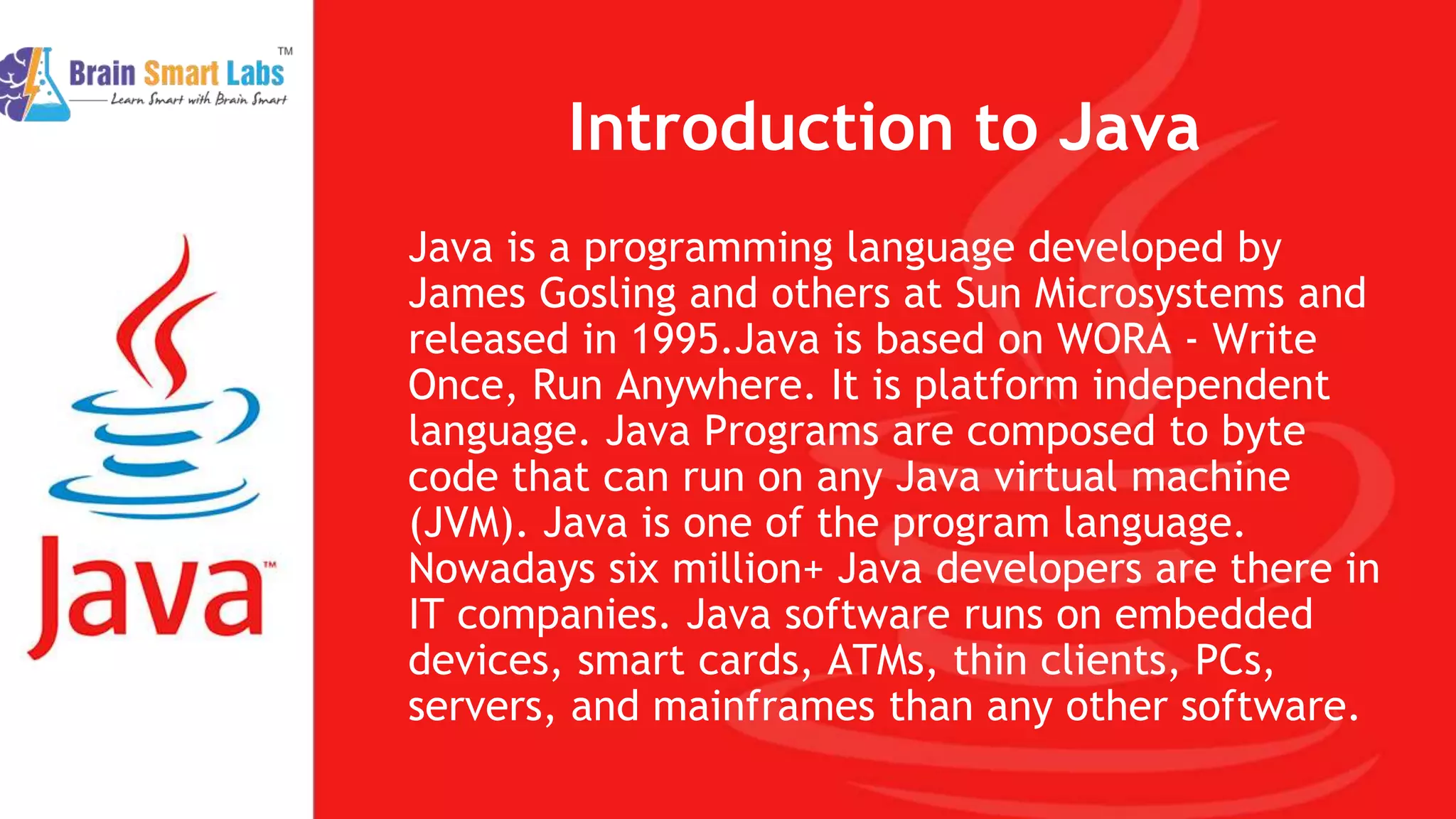 Basic online java course - Brainsmartlabs | PPT