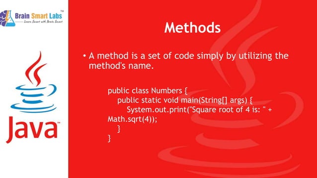 Basic online java course - Brainsmartlabs | PPT