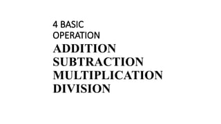 FOUR BASIC OPERATION in MATHEMATICS .pptx