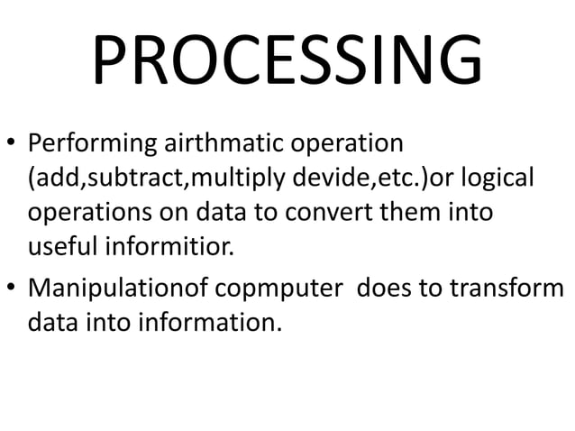 Basic operation of computer
