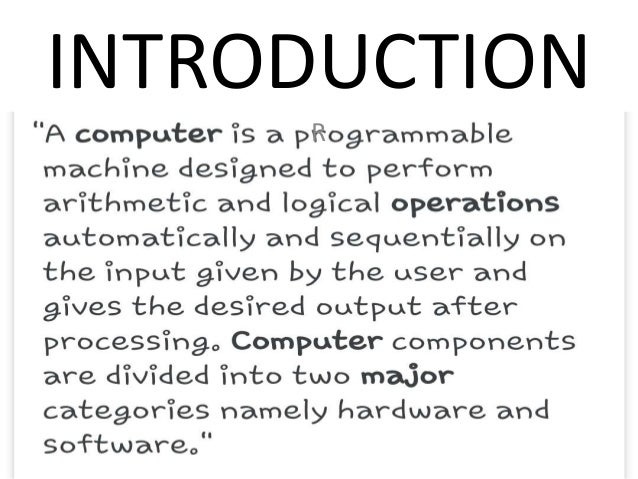 Basic operation of computer