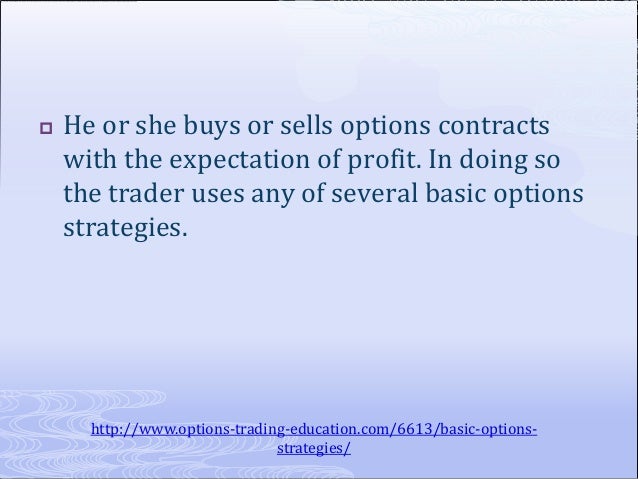 Basic strategies of options
