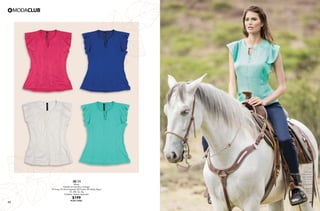 45 46
LT73
Pantalón
Mezclilla, pretina ancha
con moños
09 Marino
3, 5, 7, 9, 11, 13
Mezclilla strech
$469
PC7832863
(Catálogo Línea)
AW59
Blusa
Detalle en escote y mangas
96 Ivory, 55 Azul Imperial, 28 Fiusha, 88 Verde Agua
Ch, Me, Gr, Xg
Poliéster, Rayón, Spandex
$199
PC8113981
 