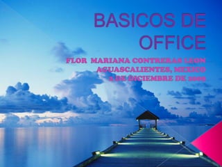 BASICOS DE  OFFICE FLOR  MARIANA CONTRERAS LEON AGUASCALIENTES, MEXICO 2 DE DICIEMBRE DE 2009 