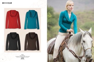 17 18
RT62
Malla
Entubada, con cortes
en costados y cierres
03 Natural
Ch, Me, Gr, Xg
Poliéster Elastano
$369
PC6325881
(Catálogo Línea)
AF55
Blusa manga larga
72 Verde Jade, 10 Negro, 06 Café, 44 Rojo Granda
Ch, Me, Gr, Xg / Poliéster, Rayón, Spandex
$199
PC6813969
 