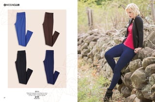 27 28
ZF01
Ensamble
Manga larga, corte asimétrico
09 Marino, 10 Negro, 82 Plata Jaspe,
72 Verde Jade, 06 Café, 96 Ivory,
48 Coral Profundo, 29 Grosella
Ch, Me, Gr, Xg
Poliéster, Rayón, Spandex
$199
PC6713906
CD43
Playera
Con resaque en espalda
10 Negro, 01 Blanco, 82 Plata Jaspe,
24 Verde Menta, 08 Azul Rey,
48 Coral Profundo, 44 Rojo Granada
Ch, Me, Gr, Xg
Poliéster, Rayón, Spandex
$99
PC4406981
RT24
Malla tela semigruesa, con elástico en cintura
10 Negro, 09 Marino, 08 Azul Rey, 06 Café
Ch, Me, Gr, Xg / Algodón Spandex
$199
PC6413911
 