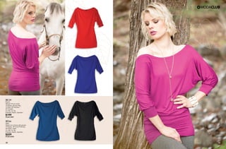 39 40
BG39
Blusón
Manga 3/4 con puño
10 Negro, 08 Azul Rey,
12 Rojo, 40 Petróleo,
29 Grosella
Ch, Me, Gr, Xg
Poliéster, Rayón, Spandex
$199
PC6413901
RT66
Malla
Elástico en cintura, tela gruesa
10 Negro, 48 Coral Profundo,
46 Negro Jaspe
Ch, Me, Gr, Xg
Poliéster, Rayón, Spandex
$229
PC3016092
 