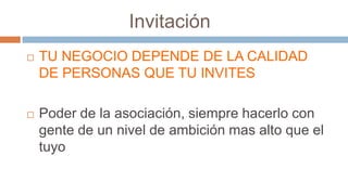               Lista de PersonasTiene que estar escrita.Datos necesarios: nombre, datos de contacto, cualquier información que te pueda ayudar a construir una relación.Construir una relación, luego el negocioMantener una lista activa