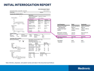 INITIAL INTERROGATION REPORT
Note: All clinic, physician, and patient names and data in this document are fictitious
 