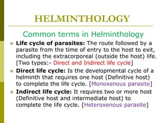 Basic Parasitology Notes for Diploma Students | PDF