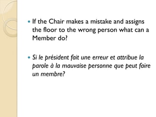 Basic parliamentary procedures  bilingual presentation sept  2012