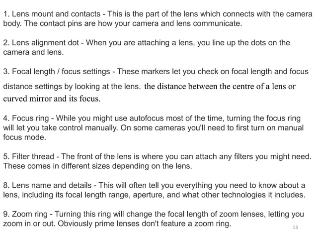 Basic parts of camera and camera exposure | PPT