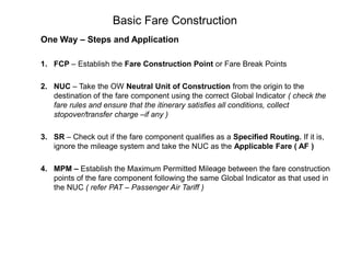 Exercise  2 – RT/CT Fare Construction with CTM