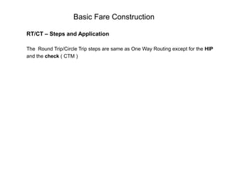Routings  & Fares