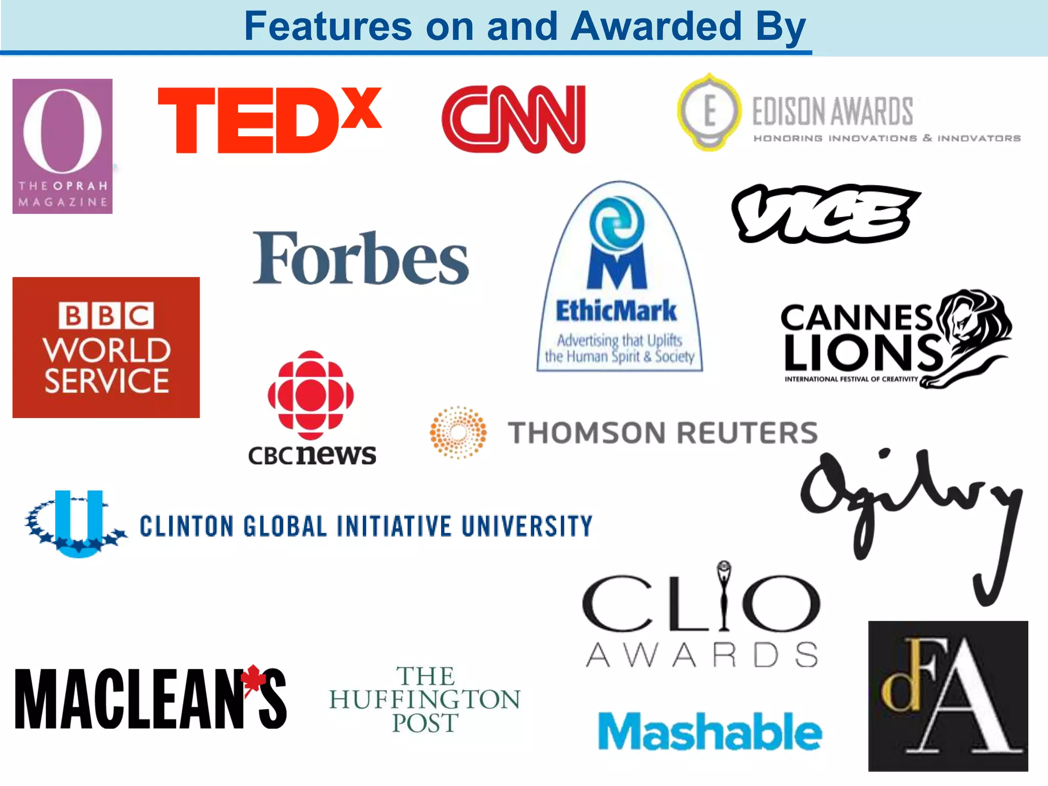 Features on and Awarded By
 