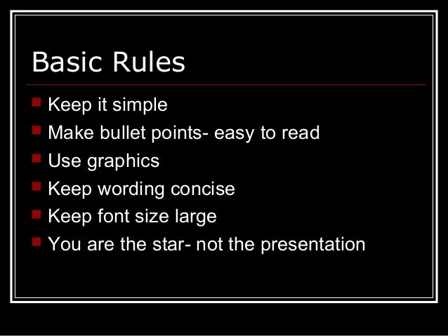 basic powerpoint guidelines