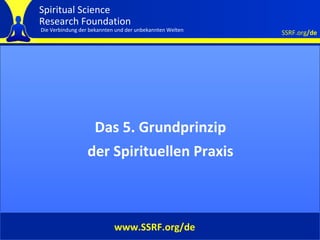 Cover Das 5. Grundprinzip der Spirituellen Praxis www.SSRF.org/de 