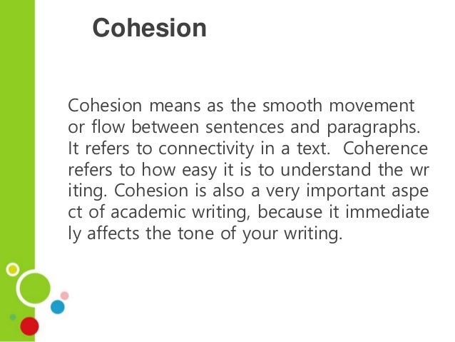 Academic writing cohesion