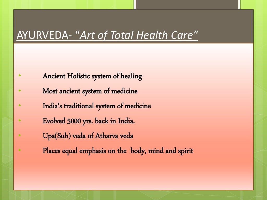 Basic principles of ayurveda