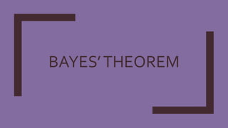 BAYES’THEOREM
 