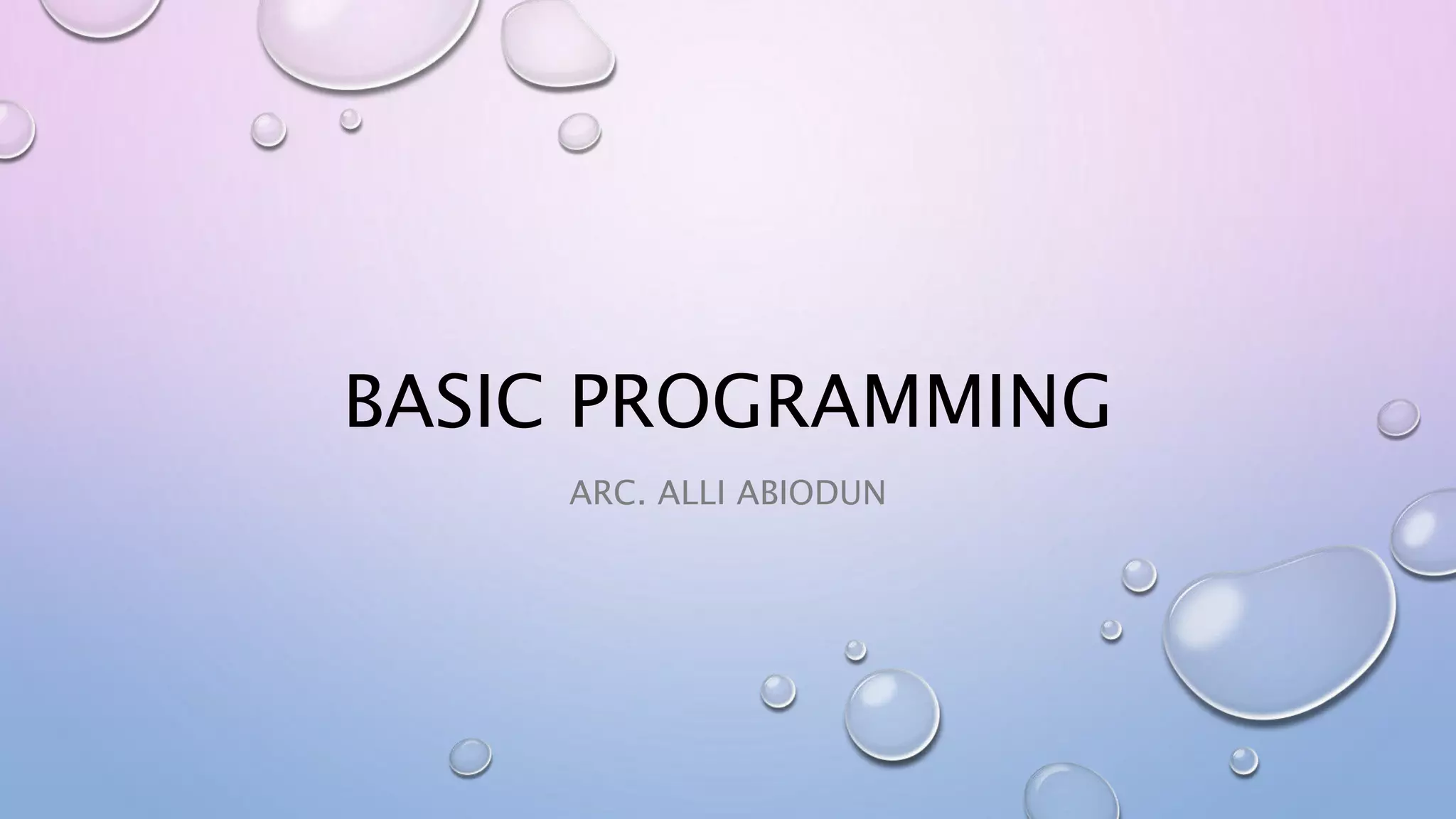 Basic programming | PPT