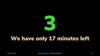 09 / 13 / 2019 Sabine Langmann - BrightonSEO 2019 8
3We have only 17 minutes left
 