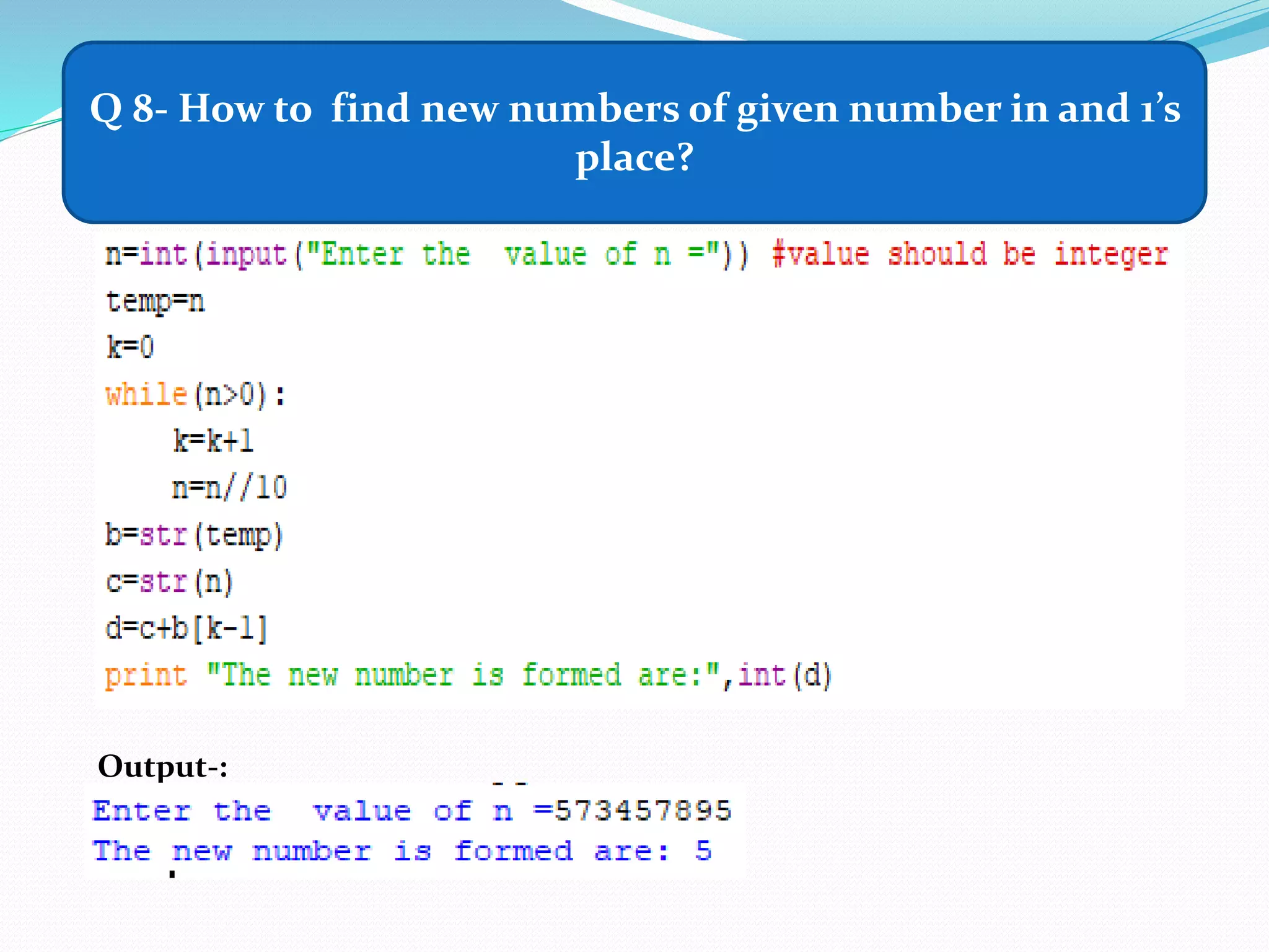 Basic programs in python | PPT