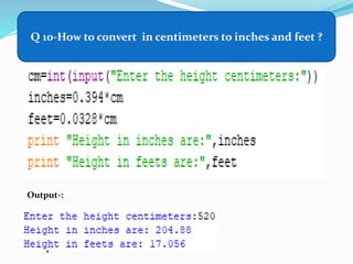 Basic programs in python | PPT