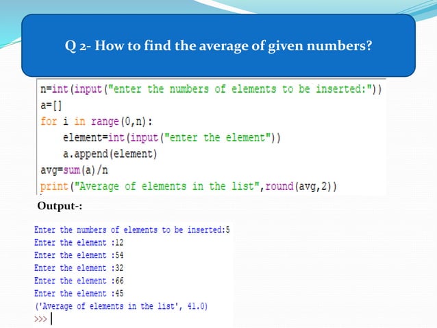 Basic programs in python | PPT