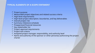 Key Scope Elements What is a Project Management and how we can create a program in P6 | PPTX