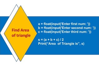 Basic python programs | PPT image.