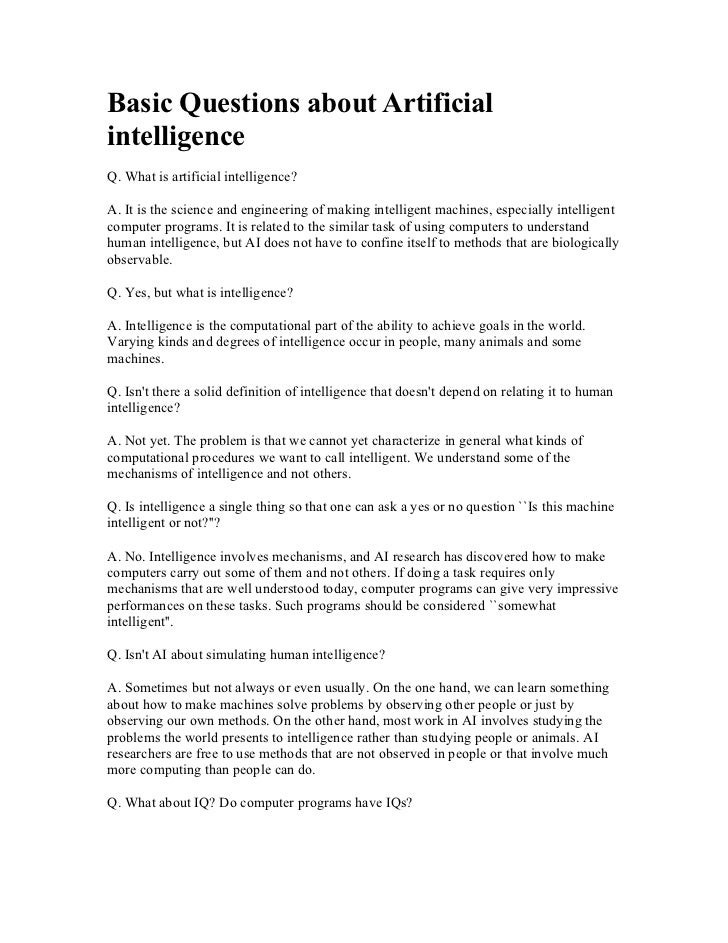 essay questions about artificial intelligence essay questions about artificial intelligence