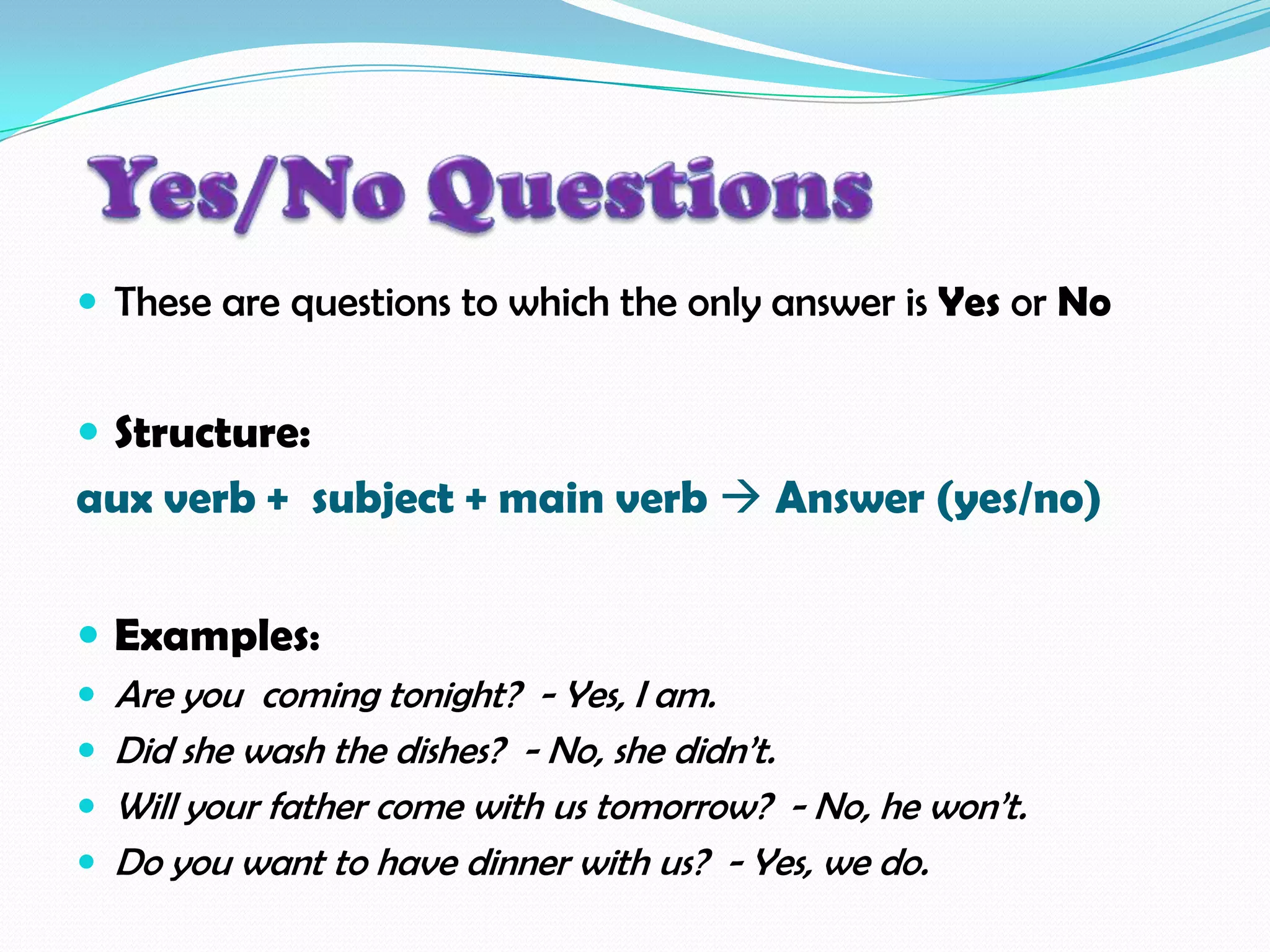 Basic Question Types | PPT