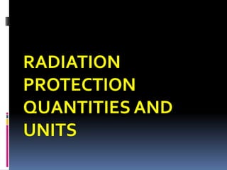 RADIATION
PROTECTION
QUANTITIES AND
UNITS
 