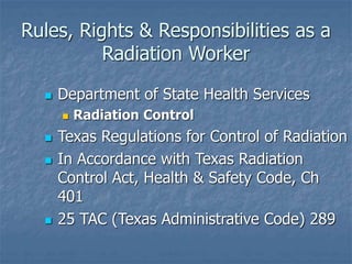 Local Rules Radiotherapy BasicRadiationSafetyTrainingAwareness5-23-06.ppt