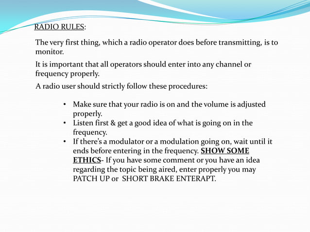 Basic radio communication & operation | PPTX