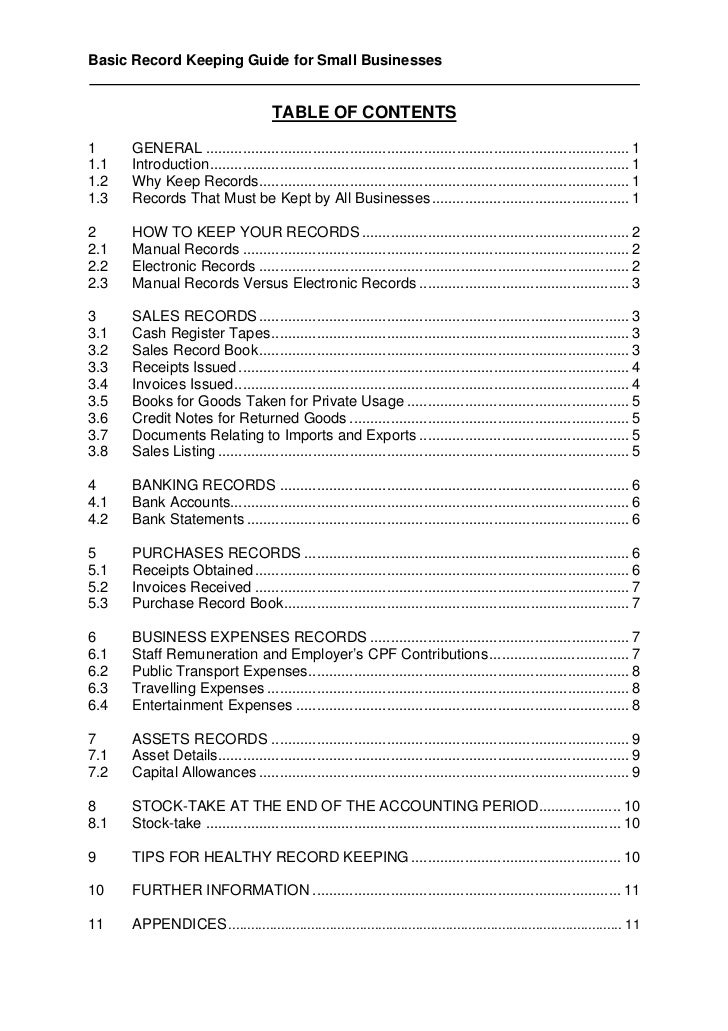 basic record keeping guide for small businesses