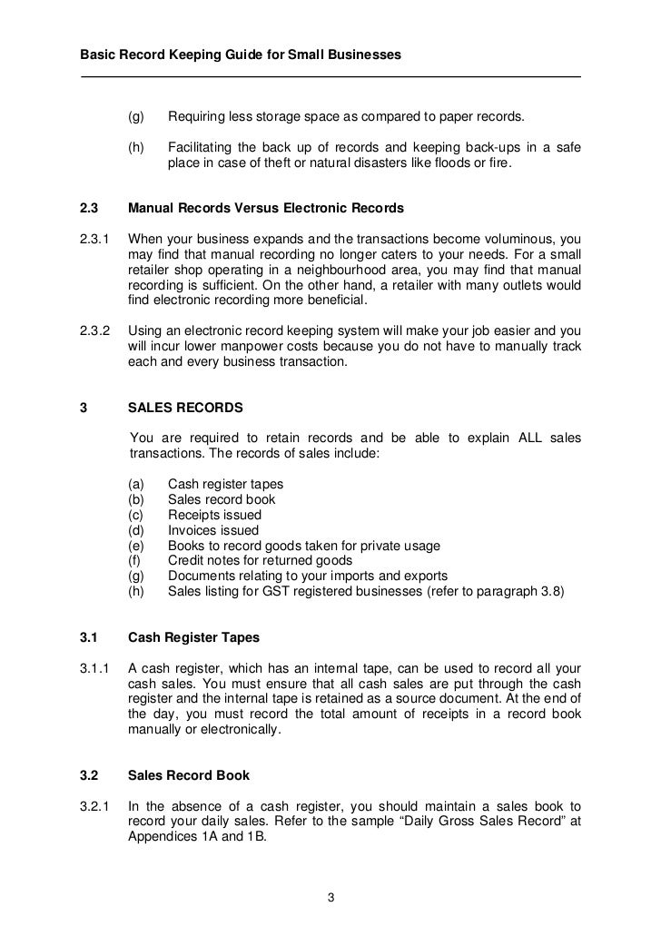 basic record keeping guide for small businesses