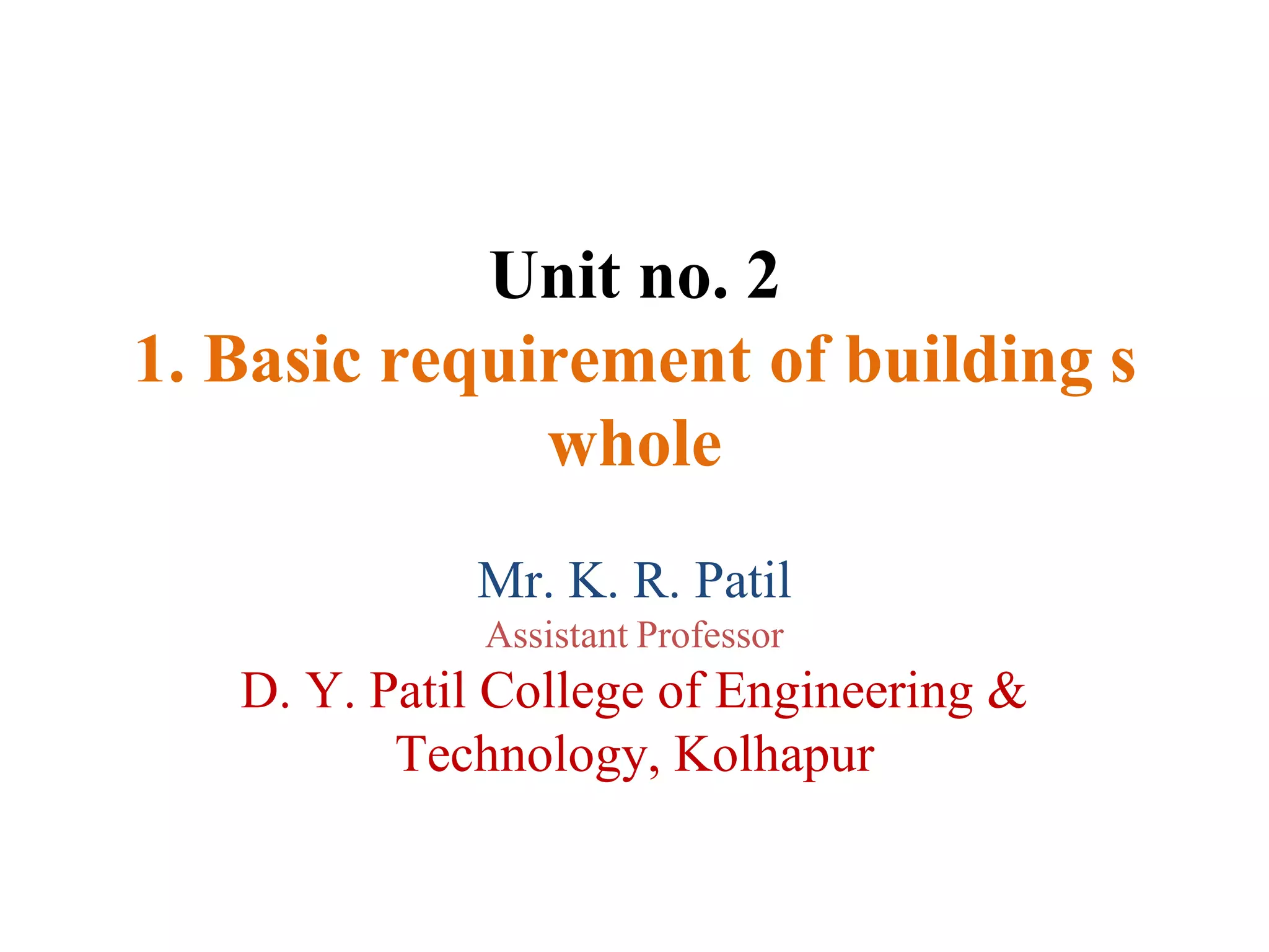 Basic requirements of building as a whole | PDF