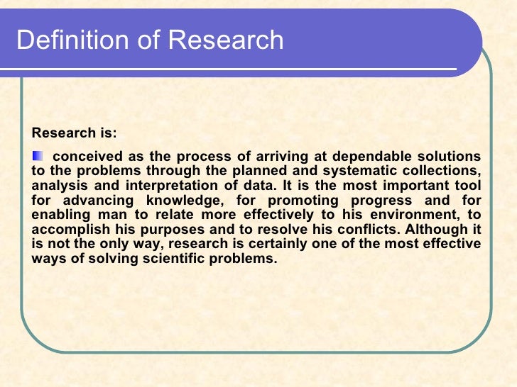 research definition slideshare